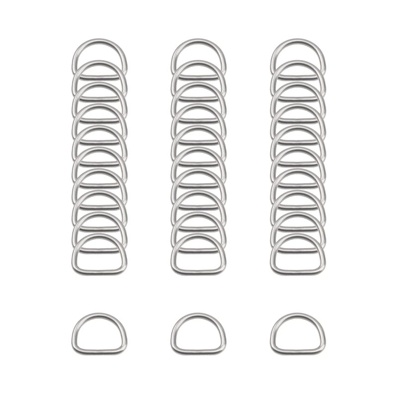 Rrina 30Pcs 304 Stainless Steel Welded Heavy D-Rings for Hand DIY Accessories Hardware Bags Ring Dog Leashes Dee Ring (1/2inch) - Image 4